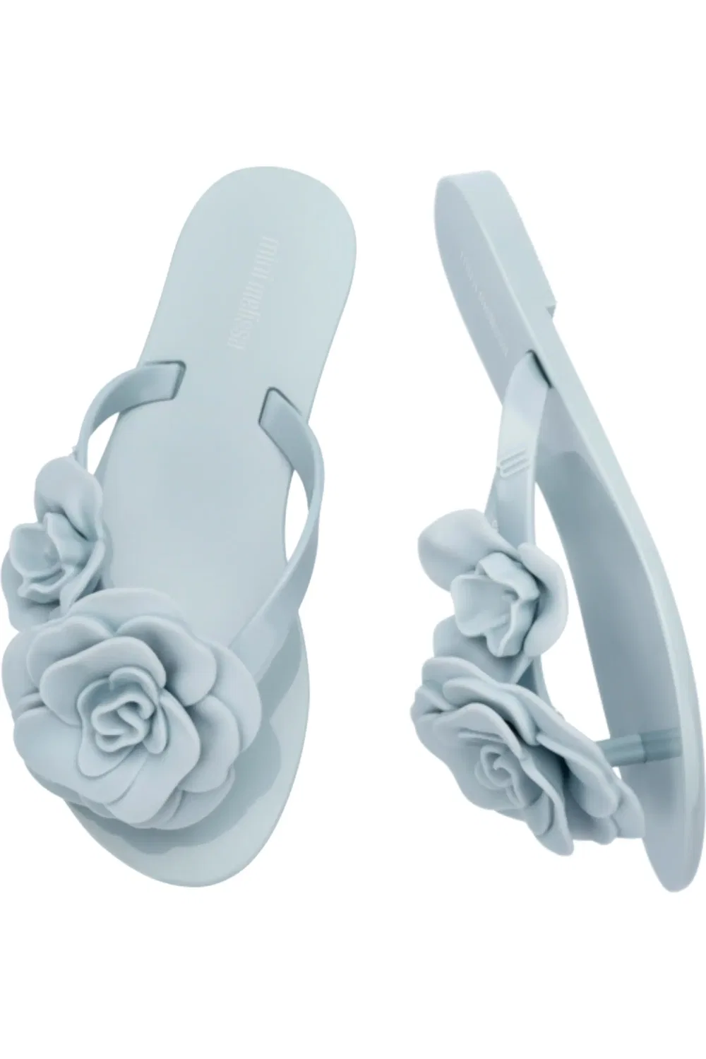 Сандалии детские с цветочным аппликациями Mini Melissa Harmonic, синий — фото 3