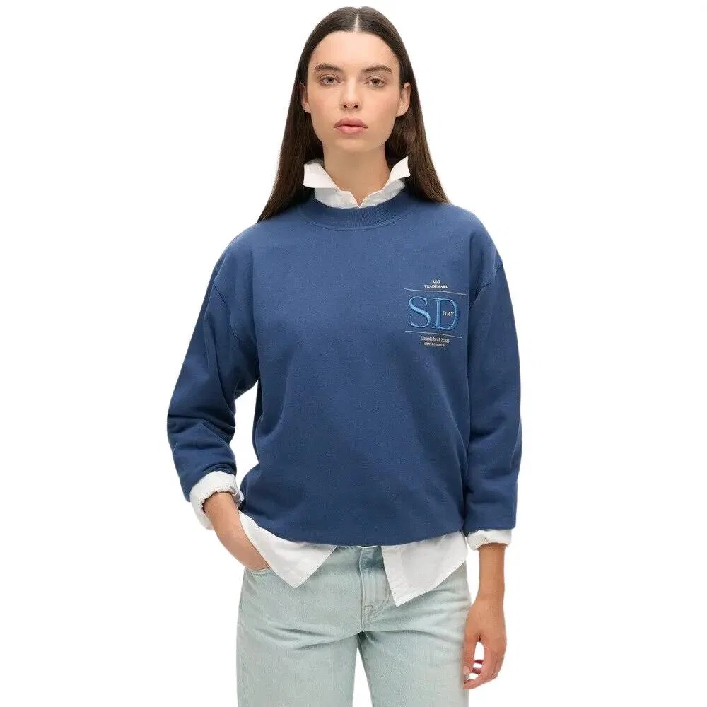 Женский свитшот свободного кроя Superdry Luxe, BLAU — фото 2