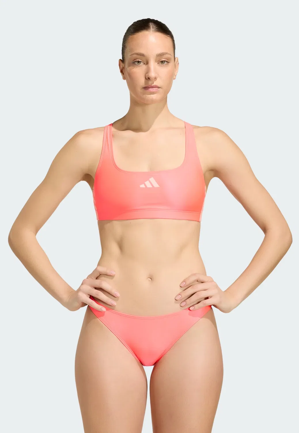 Спортивное бикини-бралетт Adidas Performance малинового цвета — фото 2