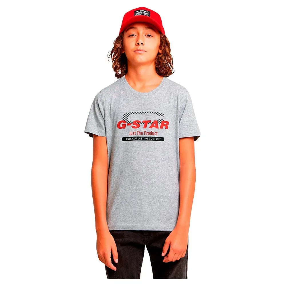 Детская футболка с коротким рукавом с принтом G-Star RAW G-Star, Grey