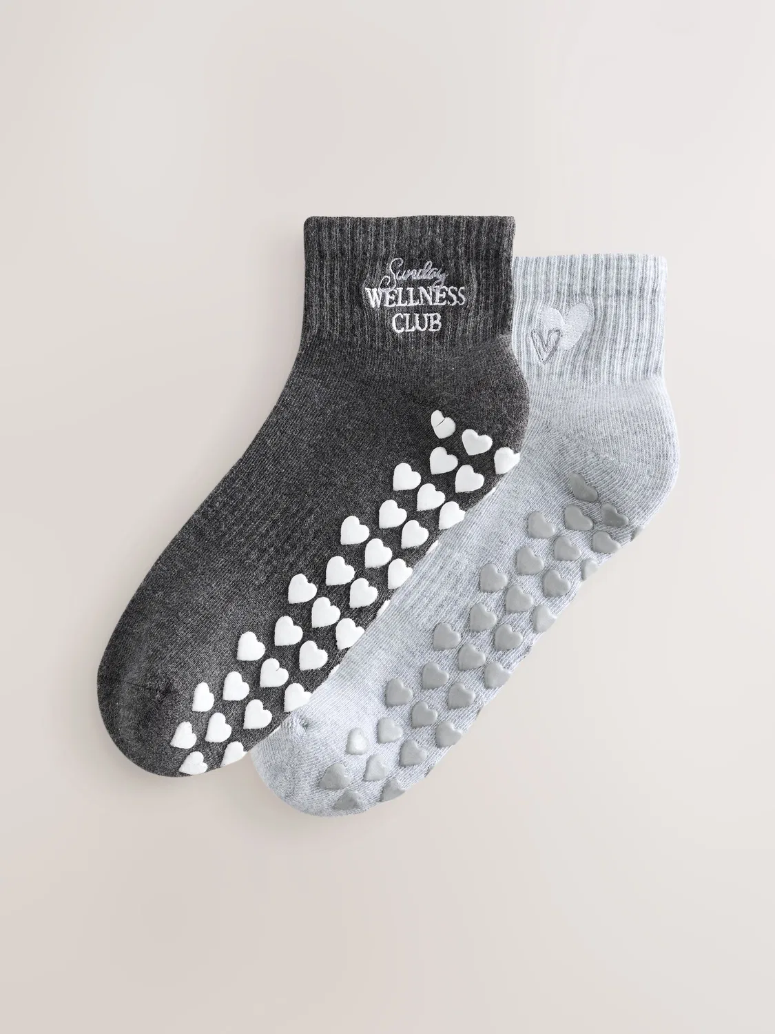 Носки для пилатеса с грипперами, 2 пары, Grey Tonal Next