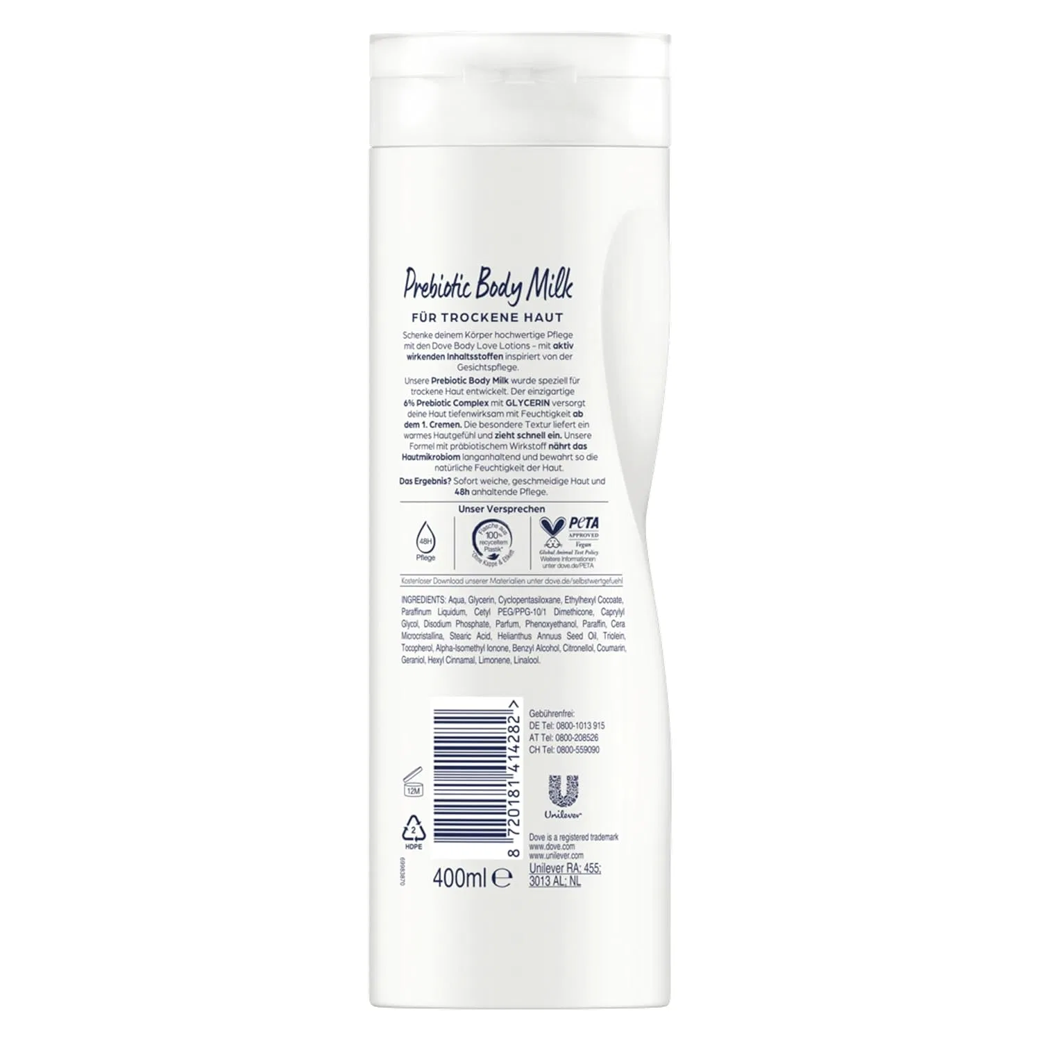 Лосьон для тела Dove Body Love Prebiotic Body Milk, 400 мл, набор 12 шт — фото 4