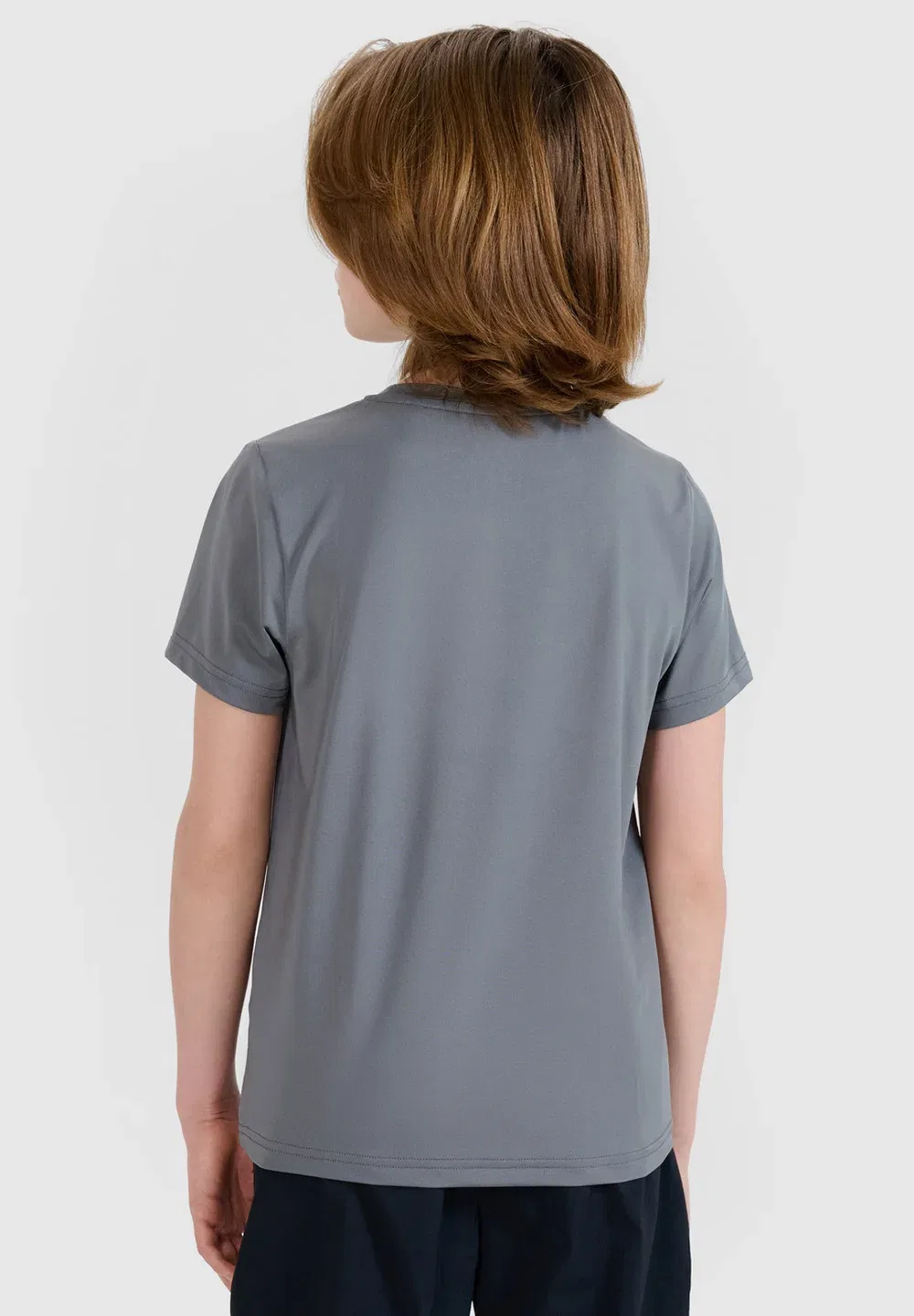Футболка trekkingowy szybkoschnący chłopięcy - czarny 122/128 (6-8 лат) - спортивная футболка 4F, Middle Grey — фото 3