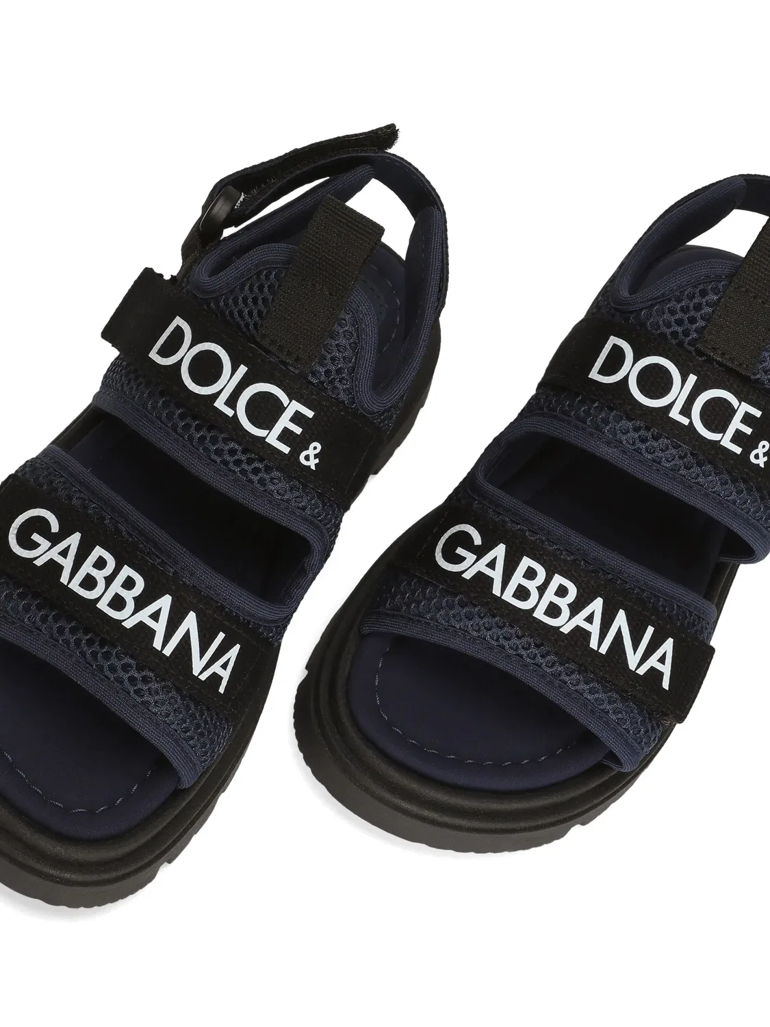 Сандали с логотипом Dolce & Gabbana, темно-синий — фото 3