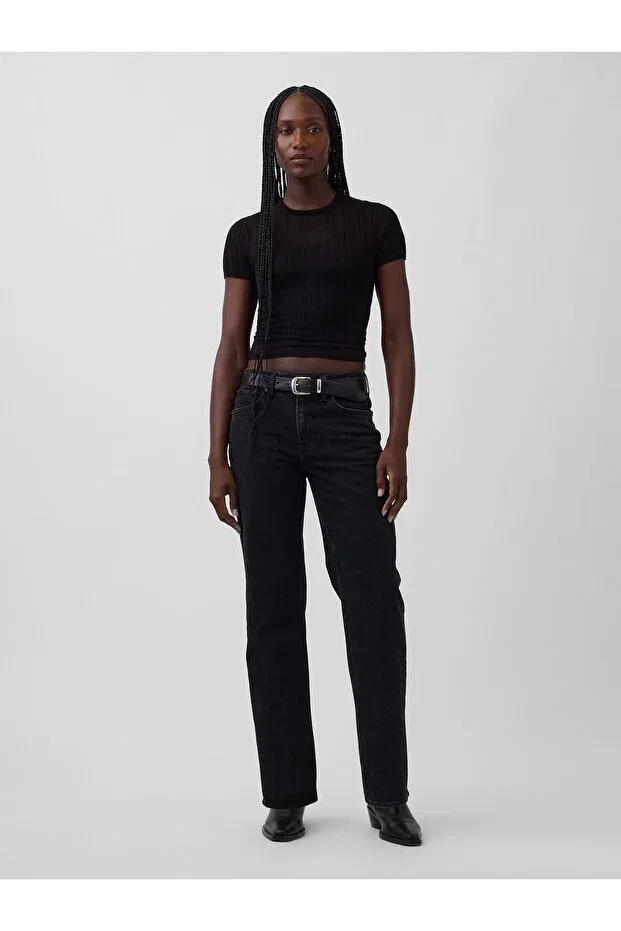 Женские джинсы прямого кроя Gap, Black