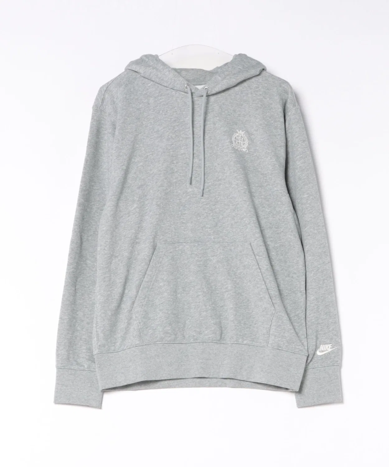Мужской худи из футера с принтом Club Series NIKE, Grey Heather