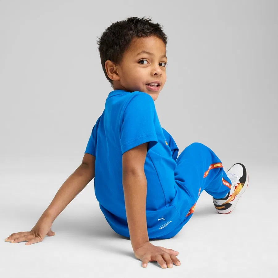 Детская футболка с графическим принтом Puma X Hot Wheels, Puma, Синий — фото 3