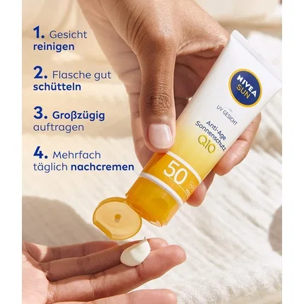 Солнцезащитный крем для лица антивозрастной Nivea Q10 SPF 50, 50 мл