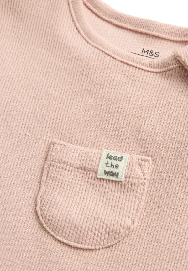 Комплект из 3 спальных костюмов, хлопок с эластаном, Marks & Spencer, Blush, цвет blush — фото 2