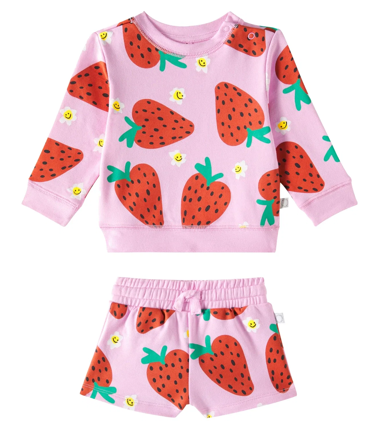 Комплект из хлопковых толстовки и шорт Stella Mccartney Kids, розовый