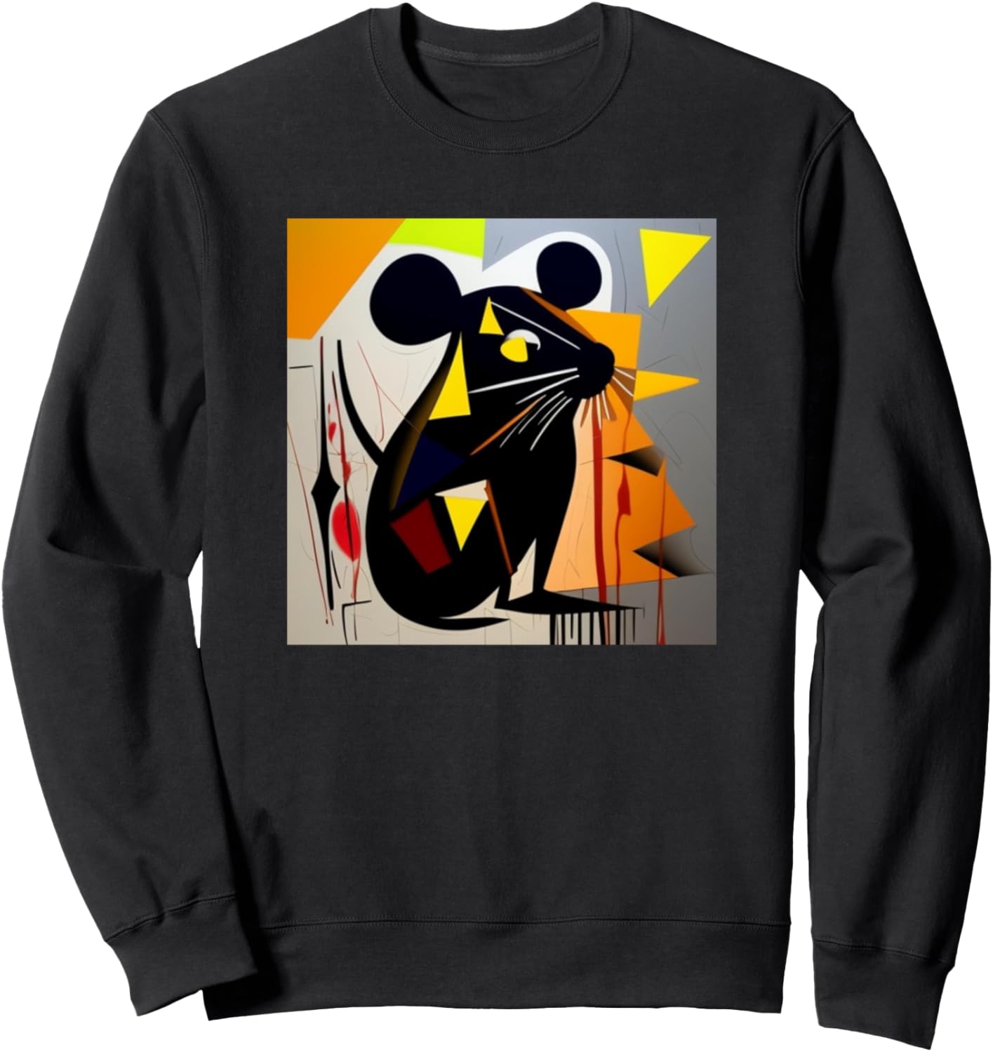 

Толстовка с силуэтом мыши, красочная, для любителей мышей Rats Pets Art Women Girls Kids + Men Boys Gift, черный