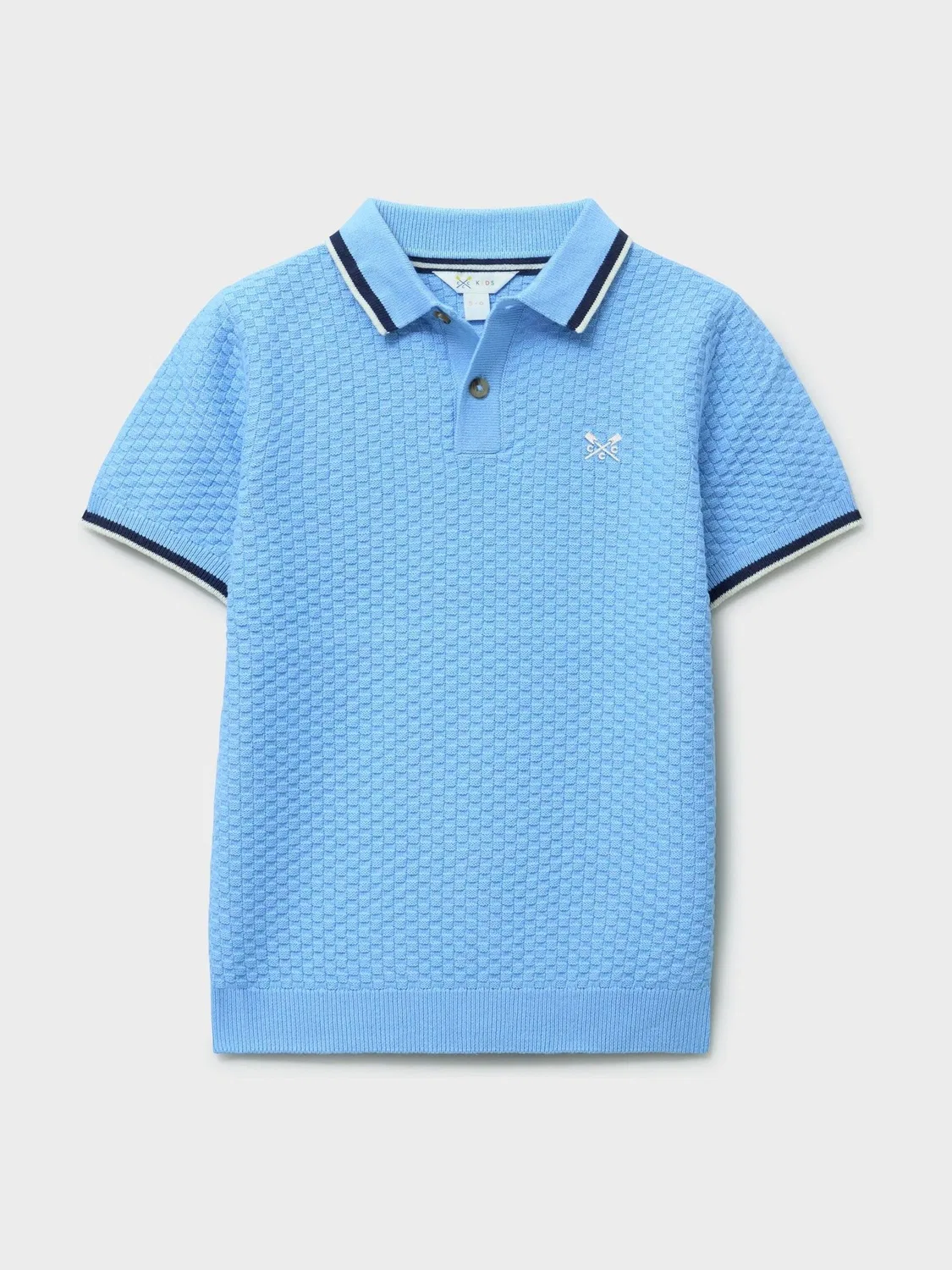Поло с коротким рукавом, трикотажное Crew Clothing, светло-голубой