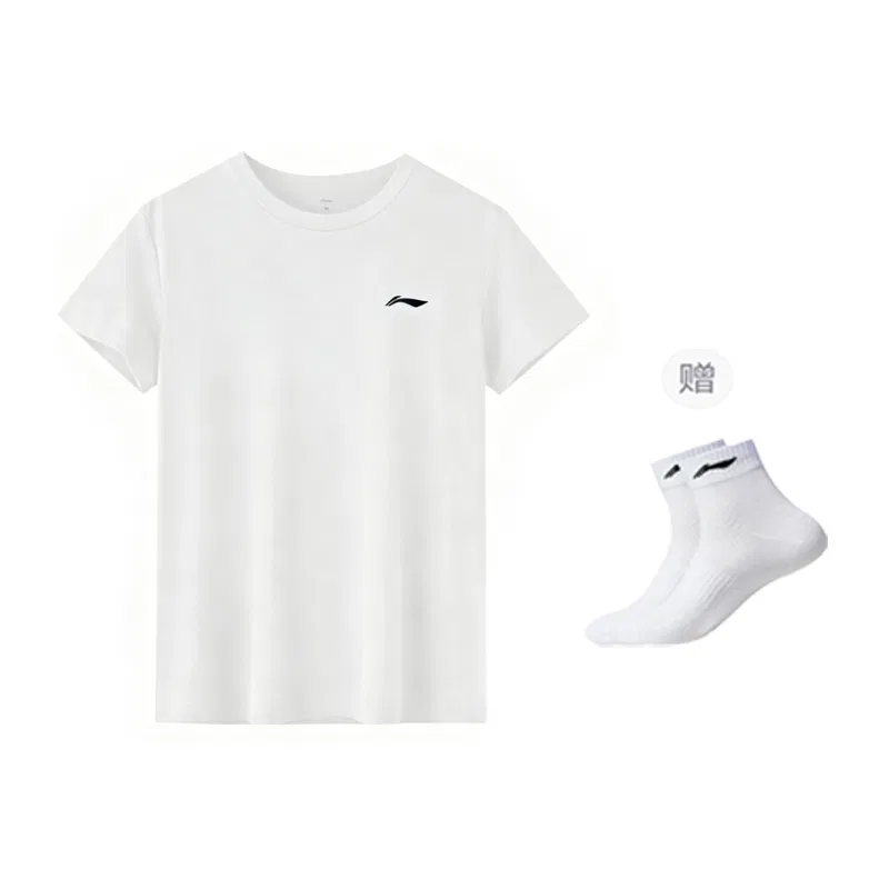 Детская футболка хлопковая с принтом Li-Ning, Standard White (Quick Dry)