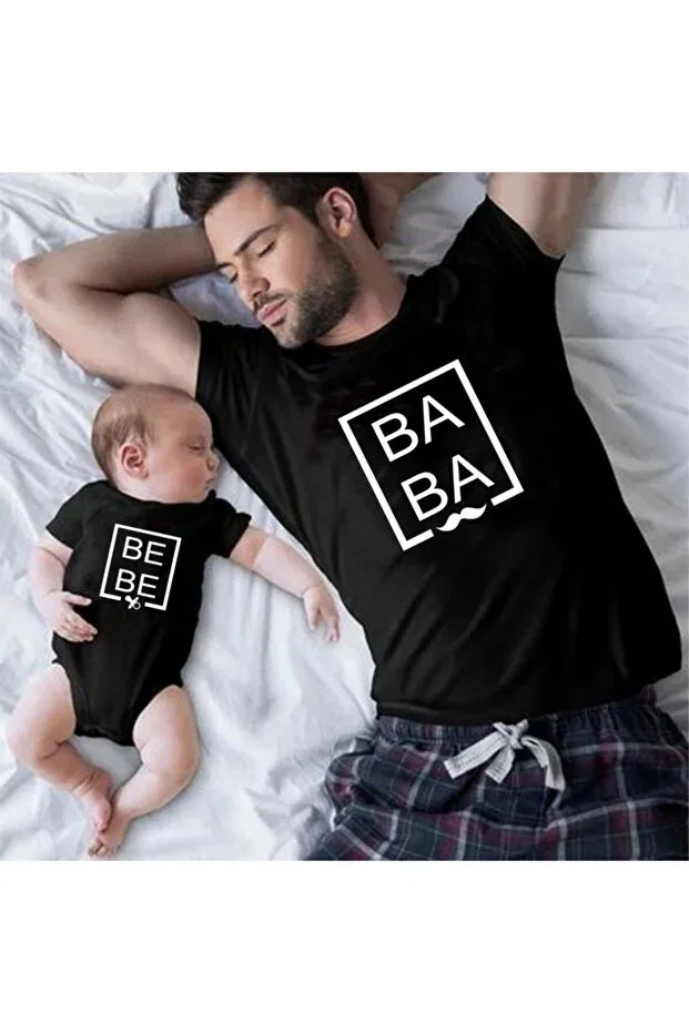 Детское боди-футболка с принтом Baba Baby Design Venüsdijital, Черный