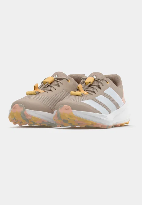 Кроссовки Agravic унисекс для бега по неровным поверхностям Adidas Terrex, белый/оранжевый/коричневый — фото 3