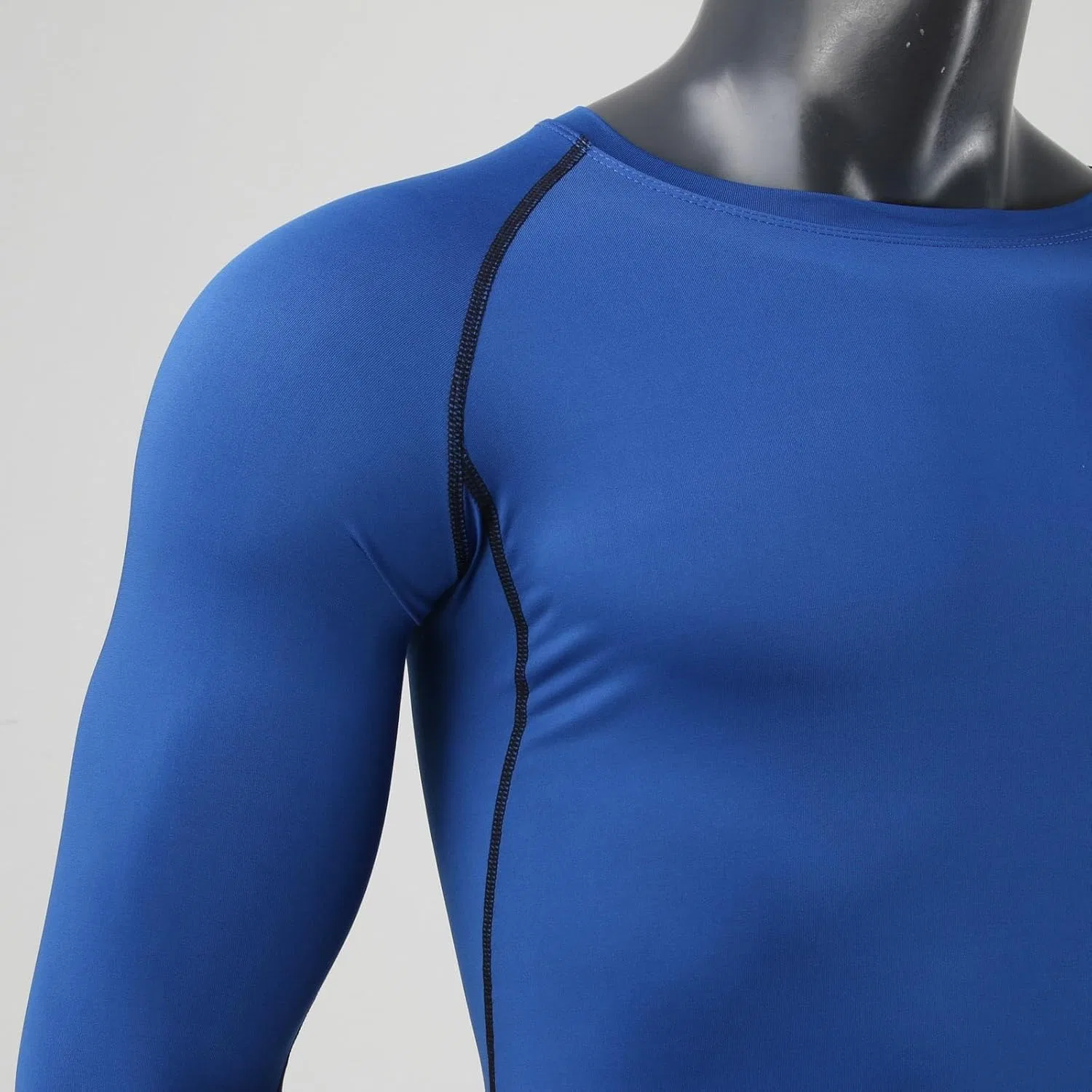 Мужская компрессионная футболка с длинным рукавом Athletic Stretchy Breathable, Blue — фото 2