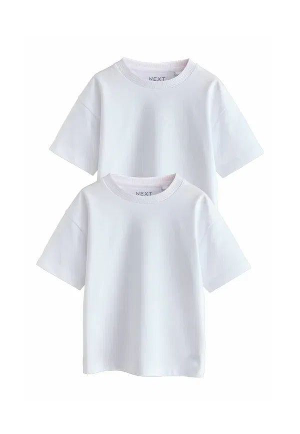 Футболки, хлопок, Short sleeve fit plain t-shirts 2 pack, Next, White, белый