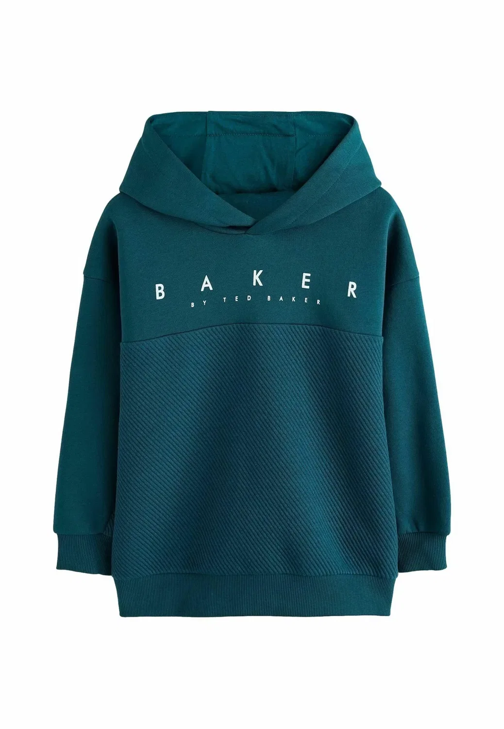 Толстовка свободного кроя с текстурированной поверхностью - худи Baker By Ted Baker, Teal Blue — фото 4