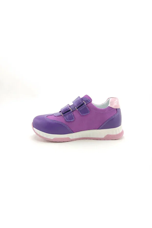 Детские ортопедические кроссовки для девочек кожаные Ortoplus, Purple — фото 4