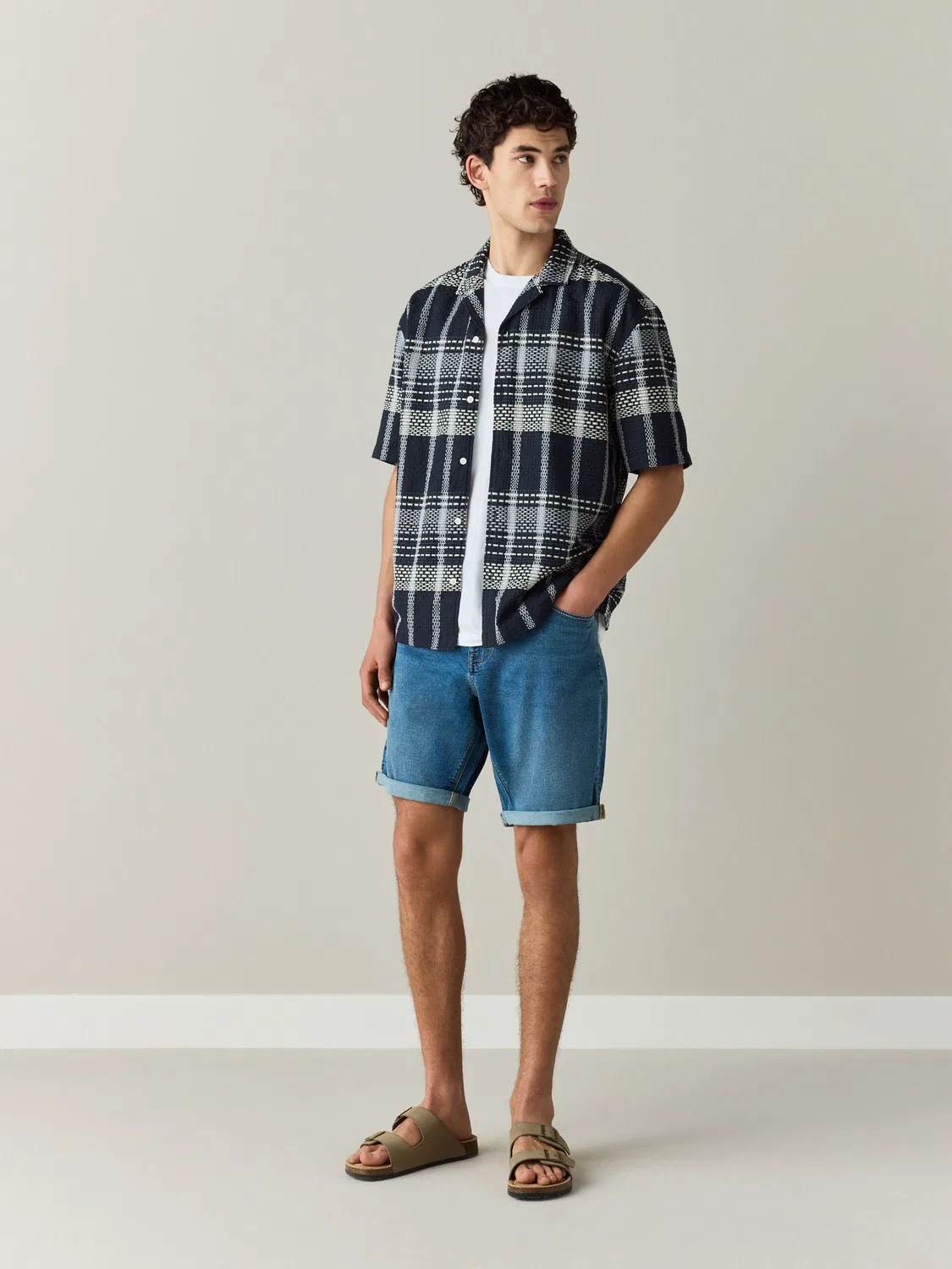 Шорты джинсовые Straight Fit Motion Flex Next, Mid Blue — фото 2