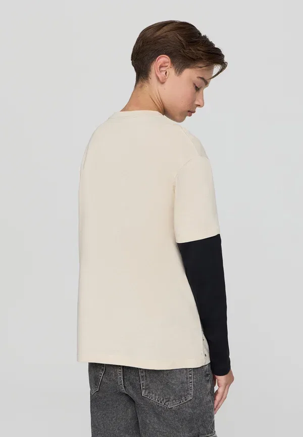 Топ с длинным рукавом с принтом Long sleeved top Terranova, Bianco Perla, белый — фото 3