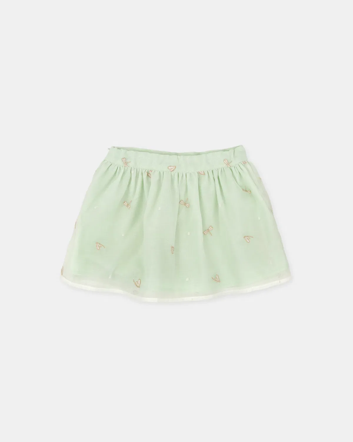 Детская юбка для девочек с принтом стрекоз Falda de niña de organza con libélulas Tutto Piccolo, Verde — фото 4