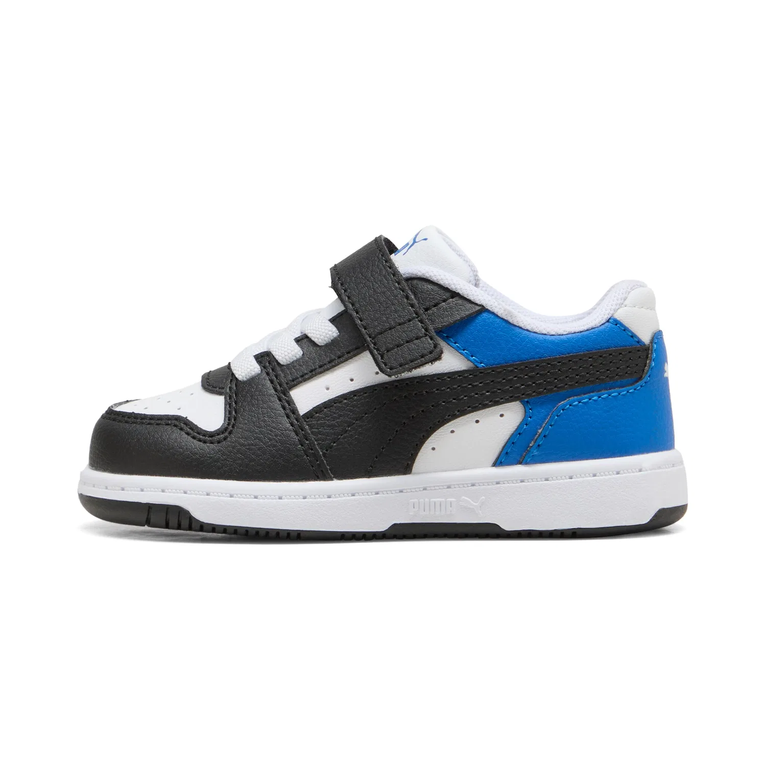 Детские кроссовки на липучках Rebound Slam Lo Ac Inf PUMA, PUMA White/PUMA Black/PUMA Team Royal — фото 2
