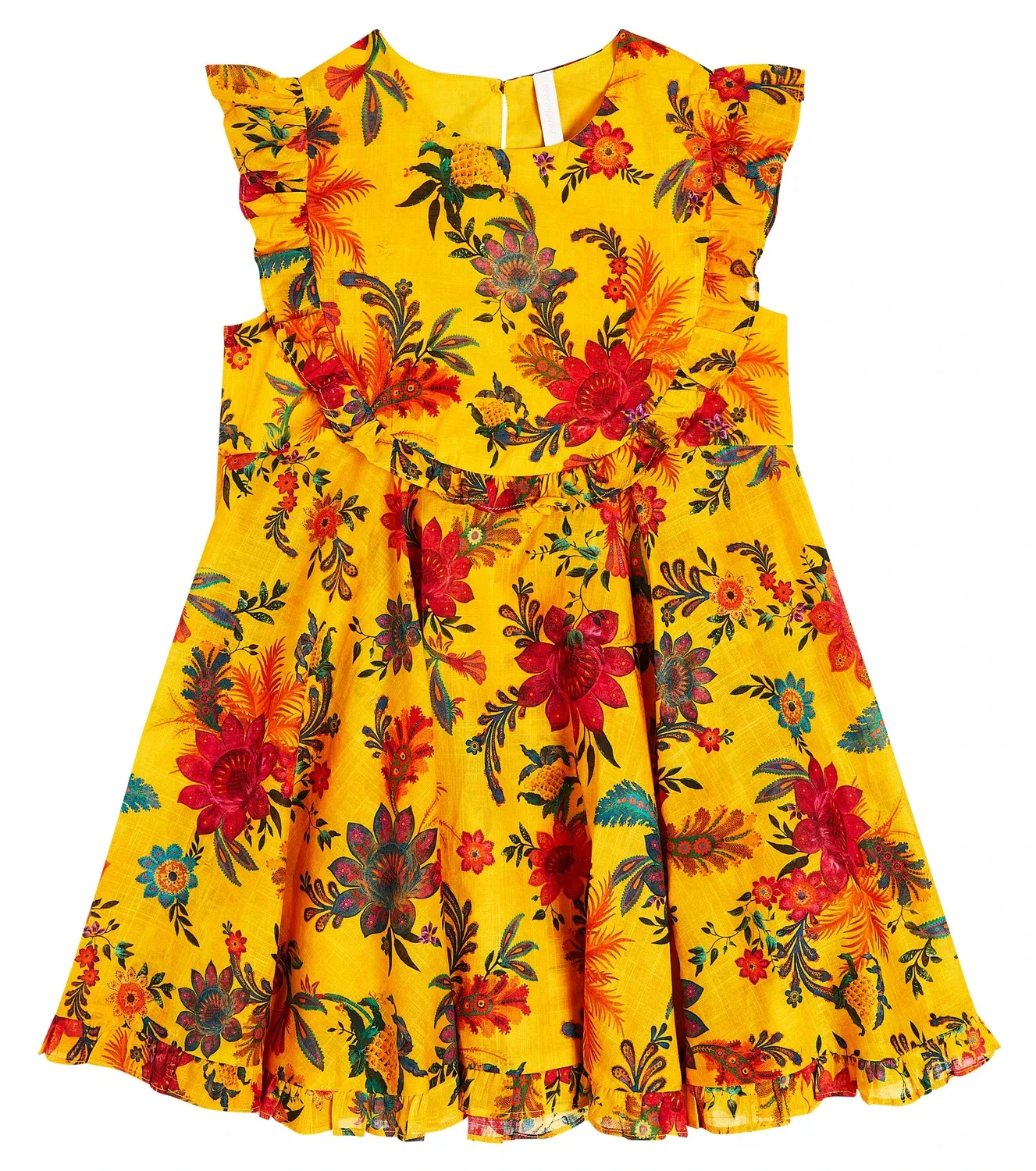 Платье с цветочным принтом Zimmermann Kids, желтый