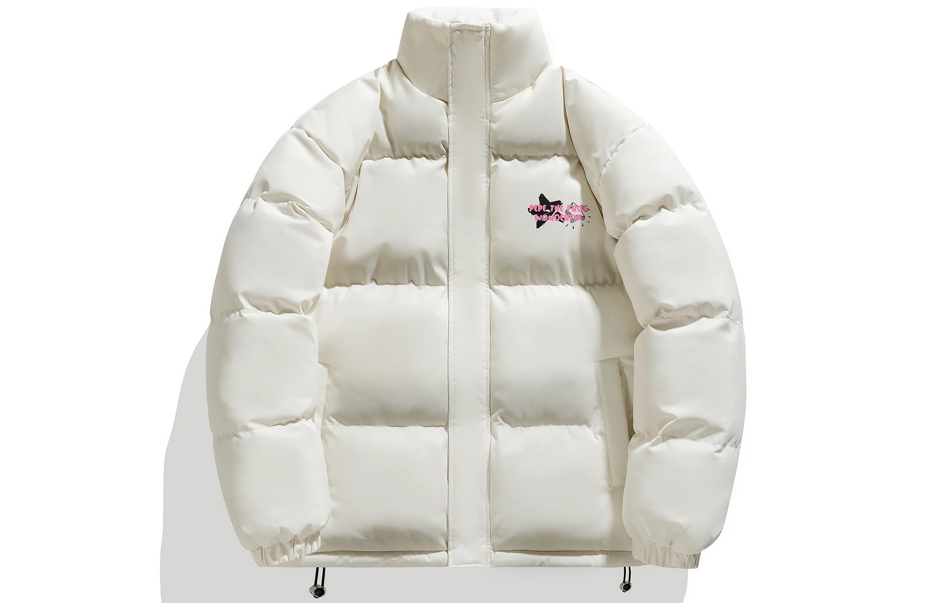 

Куртка Pepe The Frog Puffer Unisex на флисовой подкладке, экрю, Бежевый, Куртка Pepe The Frog Puffer Unisex на флисовой подкладке, экрю