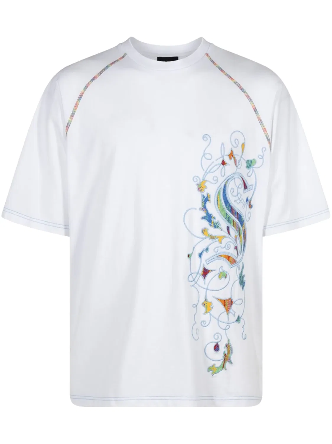Футболка с вышитым мотивом Coogi Supreme, оптический белый / многоцветный