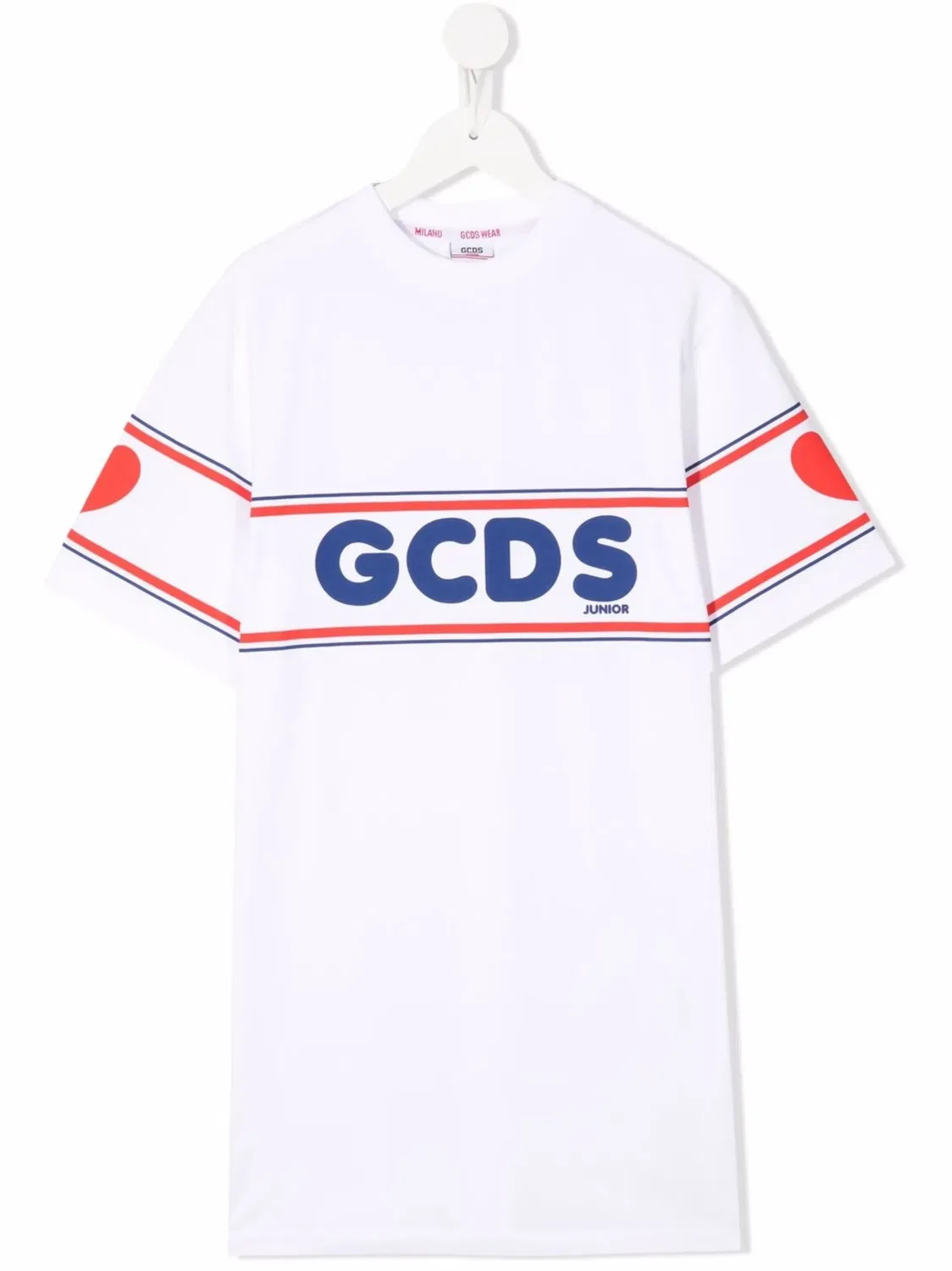 GCDS Белое платье‑футболка с логотипом