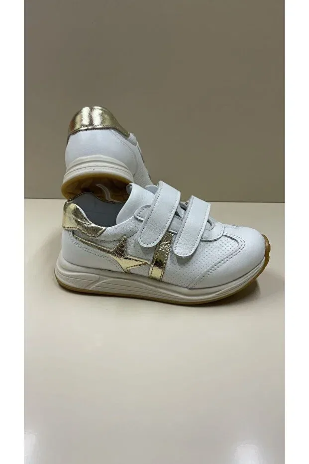 Детские ортопедические кроссовки с застежкой-липучкой Eren Premium, White Gold — фото 2