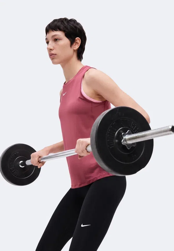 Топ Dri-fit One Classic Tank Nike Performance, Pink Smoke/White, белый/розовый — фото 4