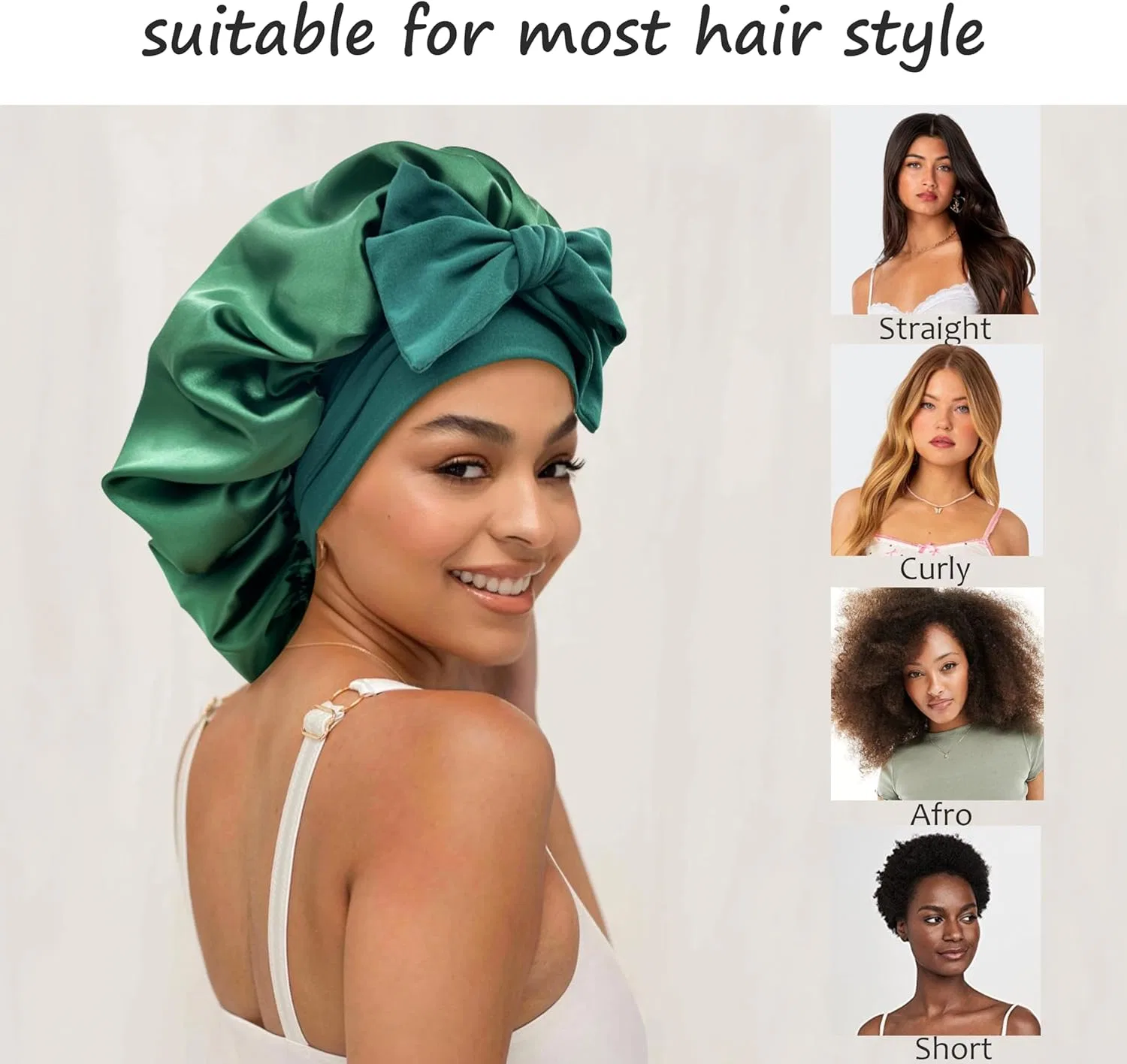 Шапочка для душа Satin Silk Bonnet, AUHKARUS, 1 шт, Зеленый — фото 3