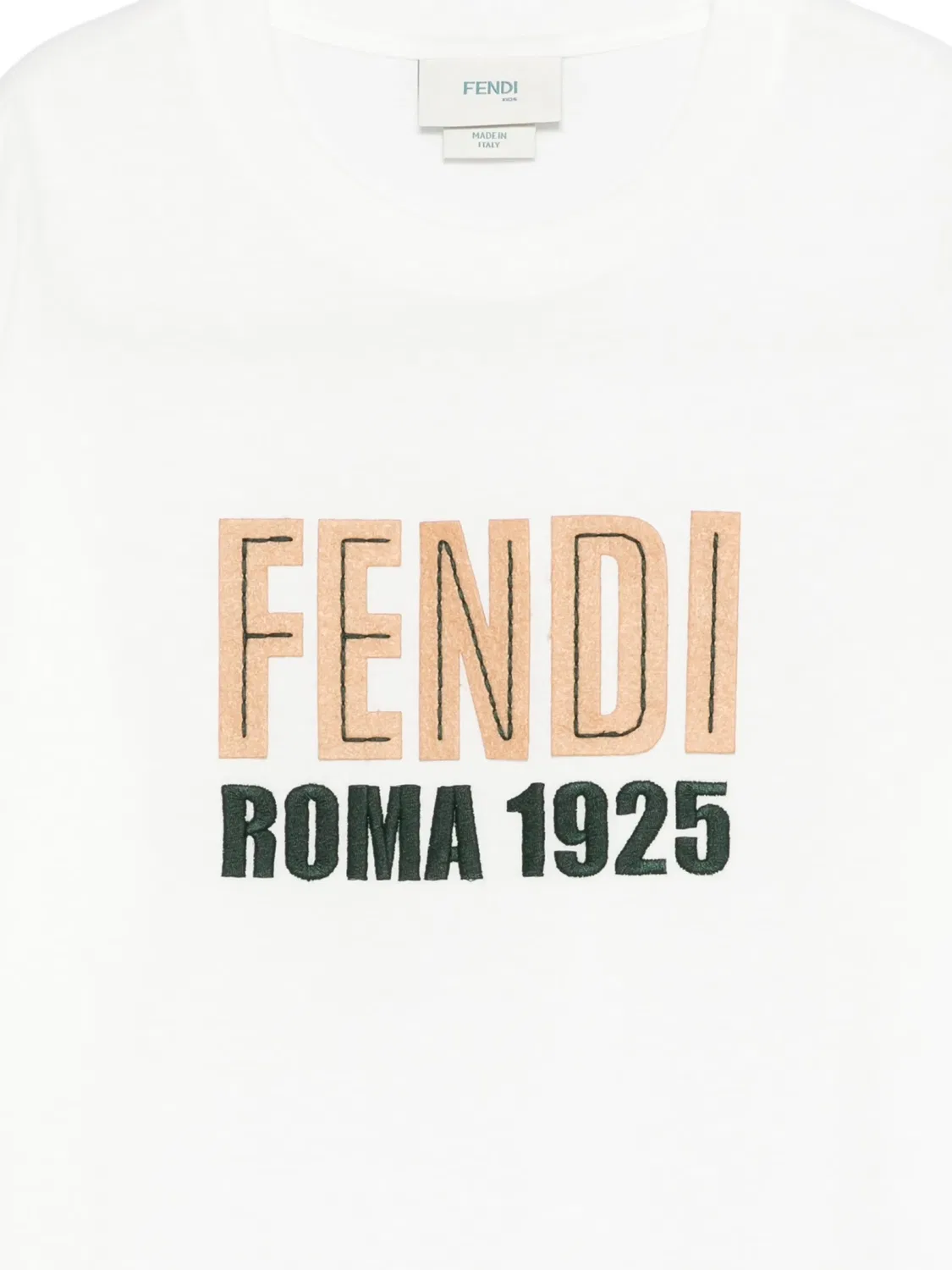 Футболка белого цвета с коротким рукавом FENDI, белый — фото 3