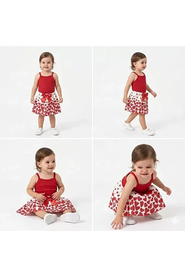Детский комплект для девочек с бретельками Little Heart Skirt Generic Brands, Multicolor