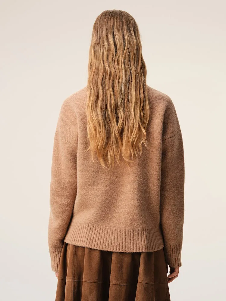 Свитер с круглым вырезом Adc Crewneck AMI PARIS, Camel/Ecru — фото 4