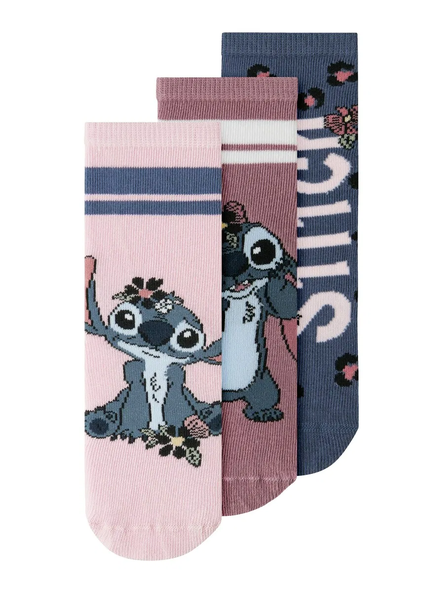 Носки NAME IT 'NMFJINEA STITCH' в темно-синем, сиреневом и розовом цветах