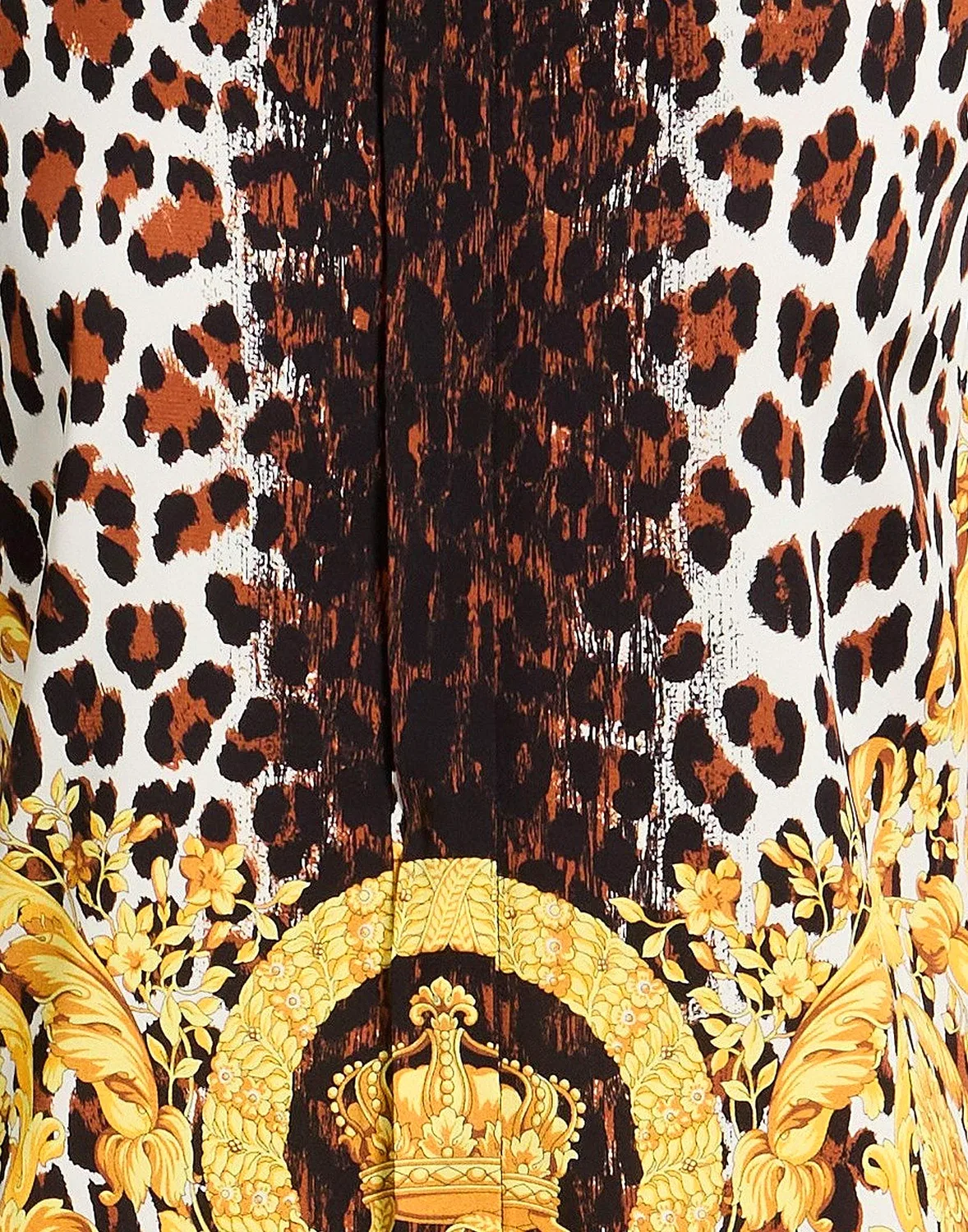 Женская рубашка с леопардовым принтом Versace, коричневый — фото 4