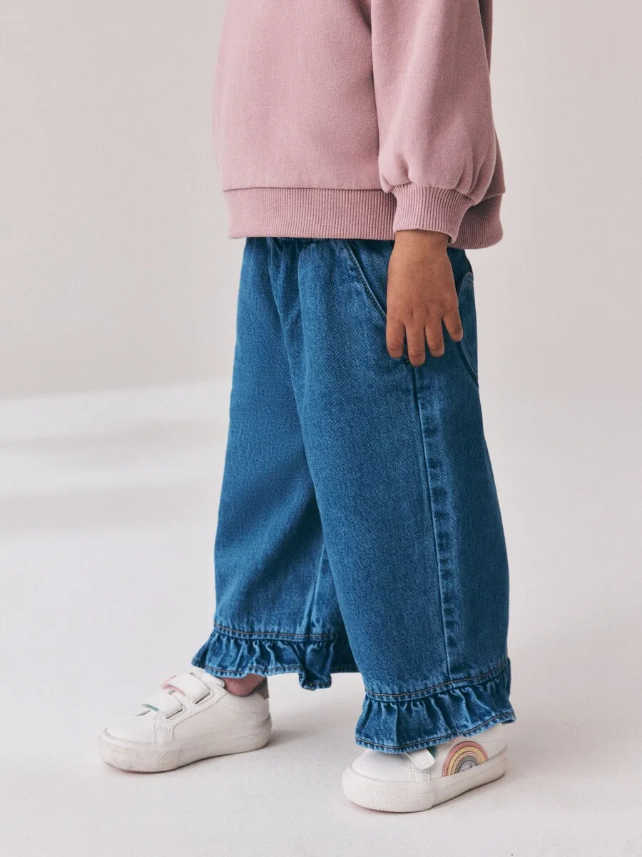 Джинсы Next Wide leg Jeans синего цвета — фото 4