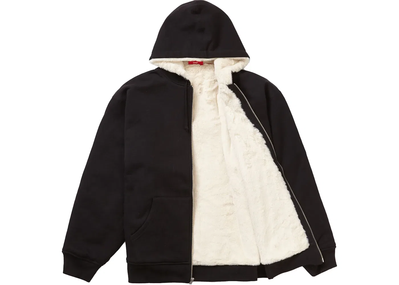 Мужской свитшот с капюшоном и искусственным мехом Supreme, Black — фото 2