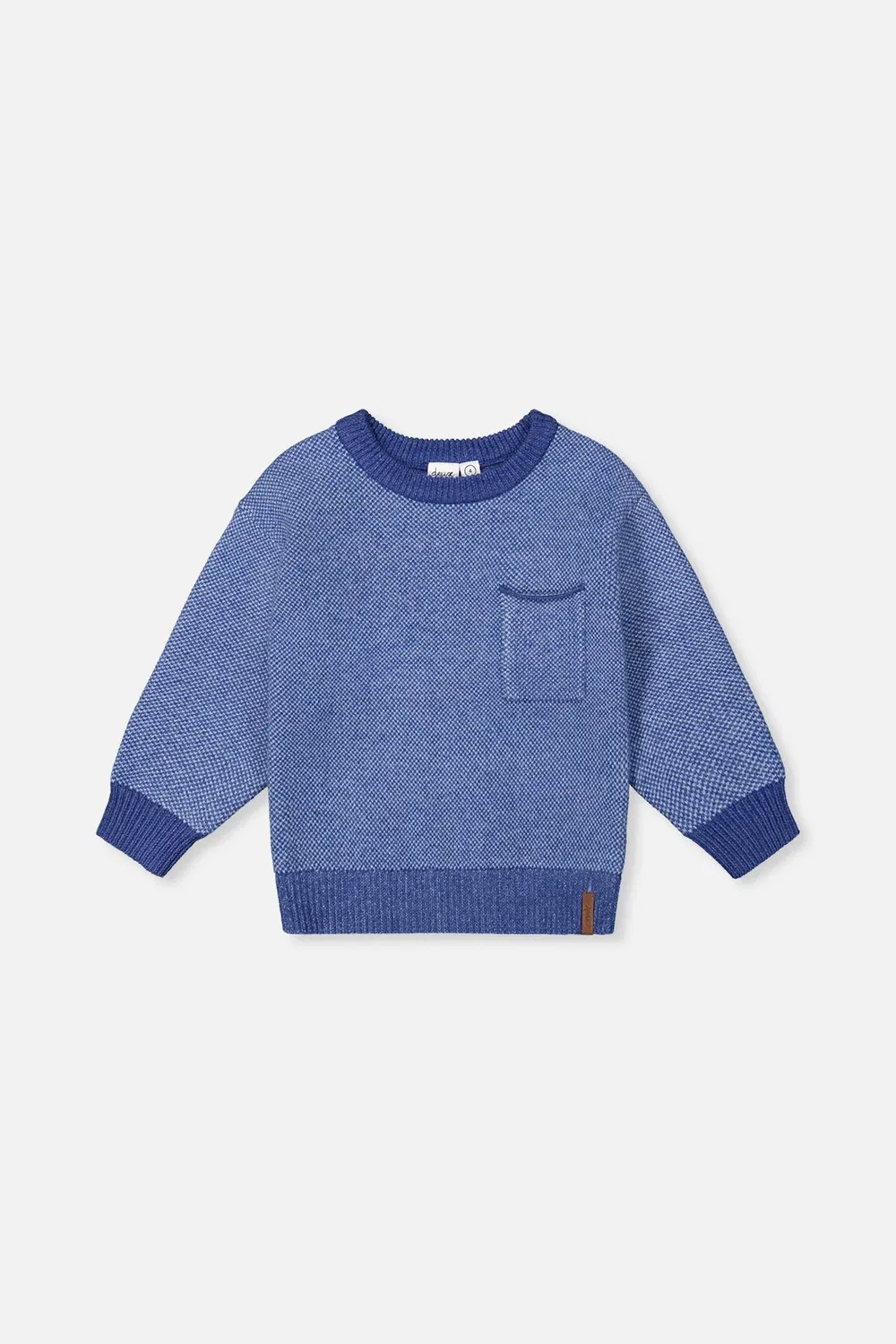 Детский свитер с фактурным узором Deux par Deux, Blue Knit