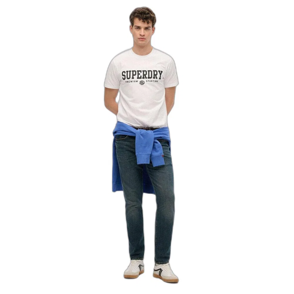 Мужская футболка с принтом Core Sports Superdry, Weiss