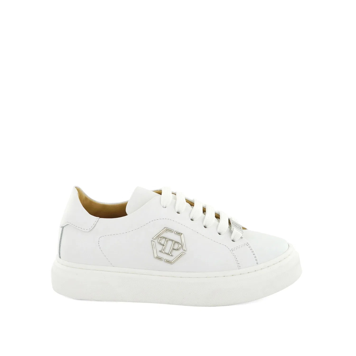 Детские кроссовки с металлическими деталями Original PHILIPP PLEIN, White