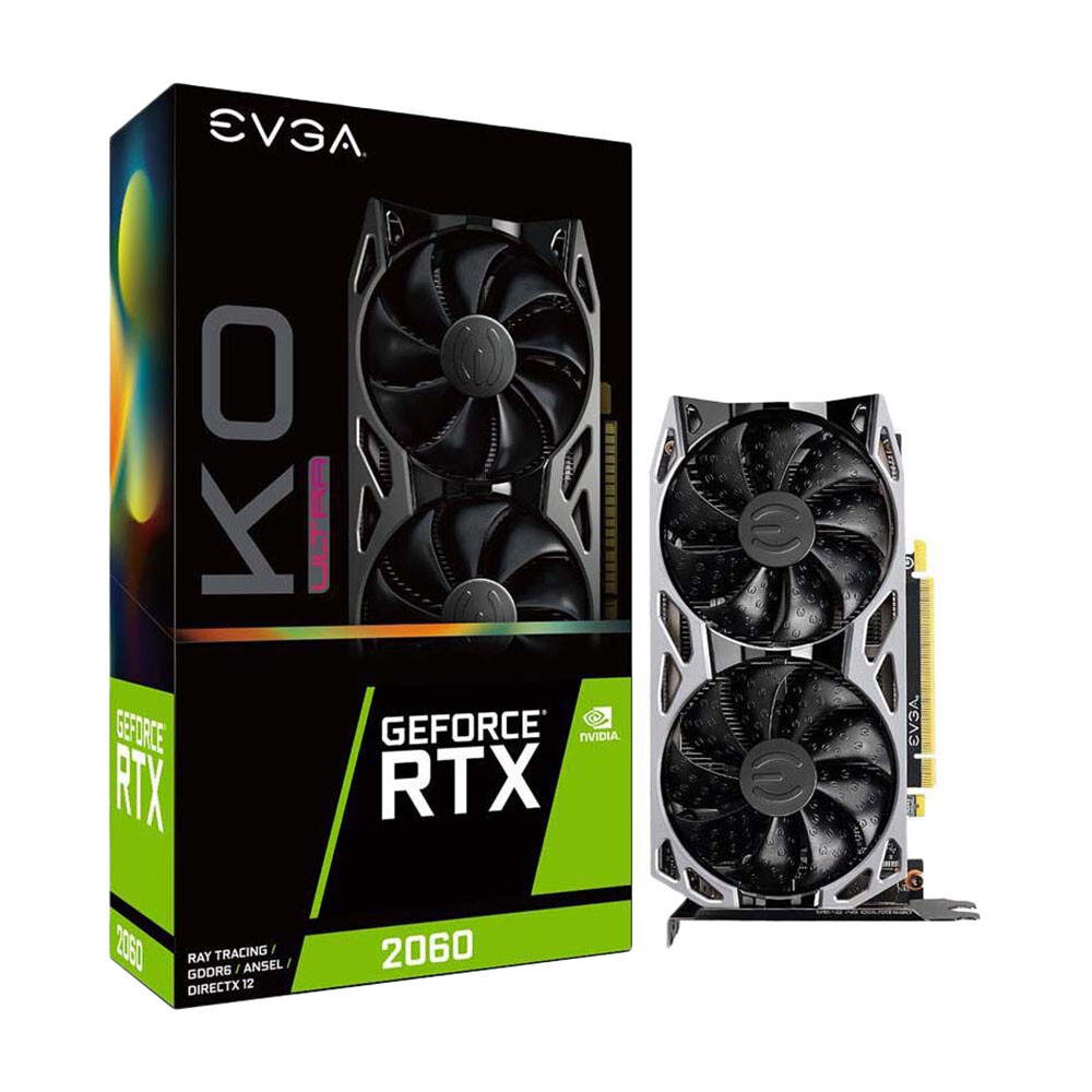 

Видеокарта EVGA GeForce RTX 2060 KO Ultra, 6GB GDDR6, 06G-P4-2068-KR