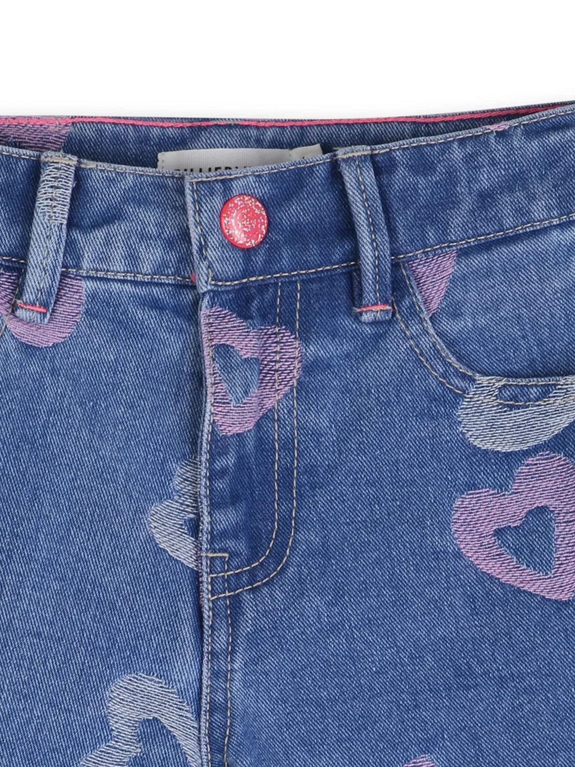 Шорты джинсовые Billieblush Blue Heart Print Denim, синие — фото 3