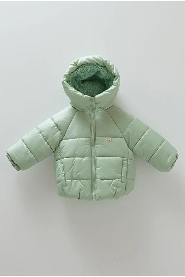 Детское пуховое пальто для девочек с длинным рукавом North puffer jacket Caramell, Green