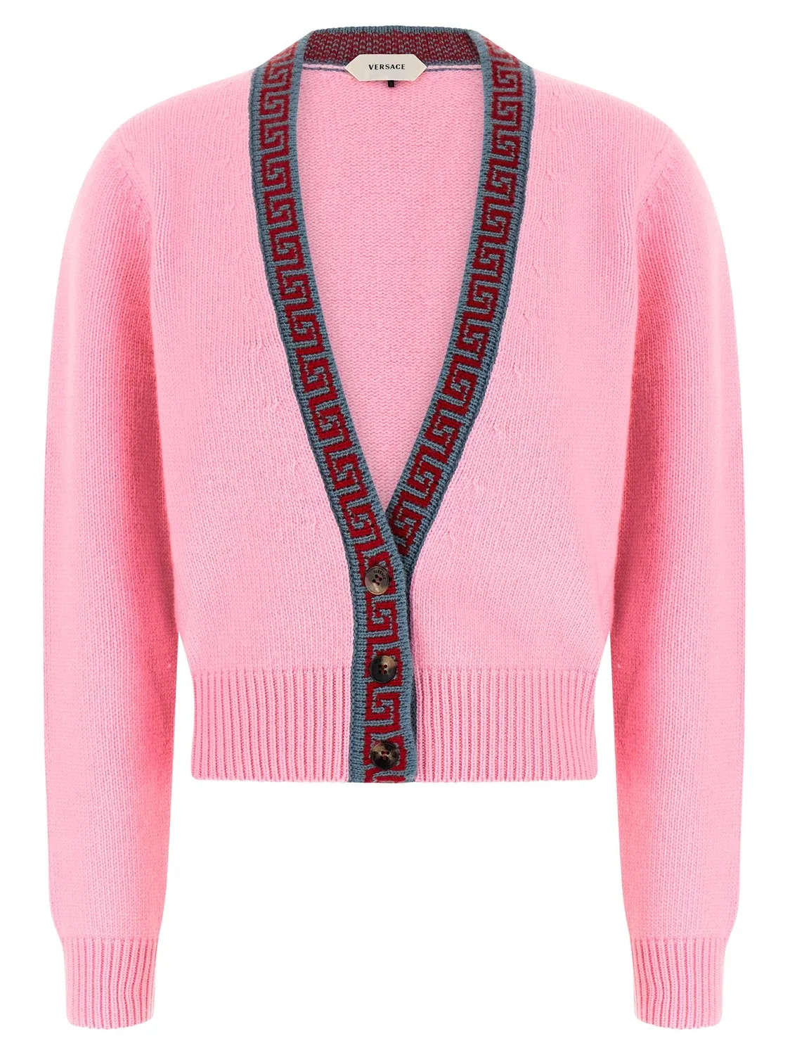 Кардиган из шерсти и кашемира VERSACE, розовый