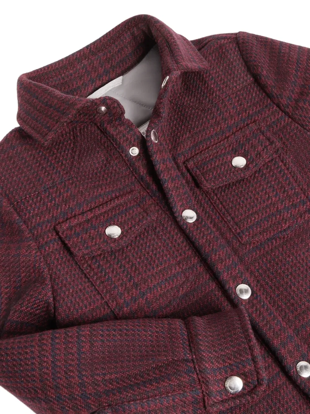 Кашемировая куртка-рубашка в клетку Prince of Wales Brunello Cucinelli Kids, красный — фото 3