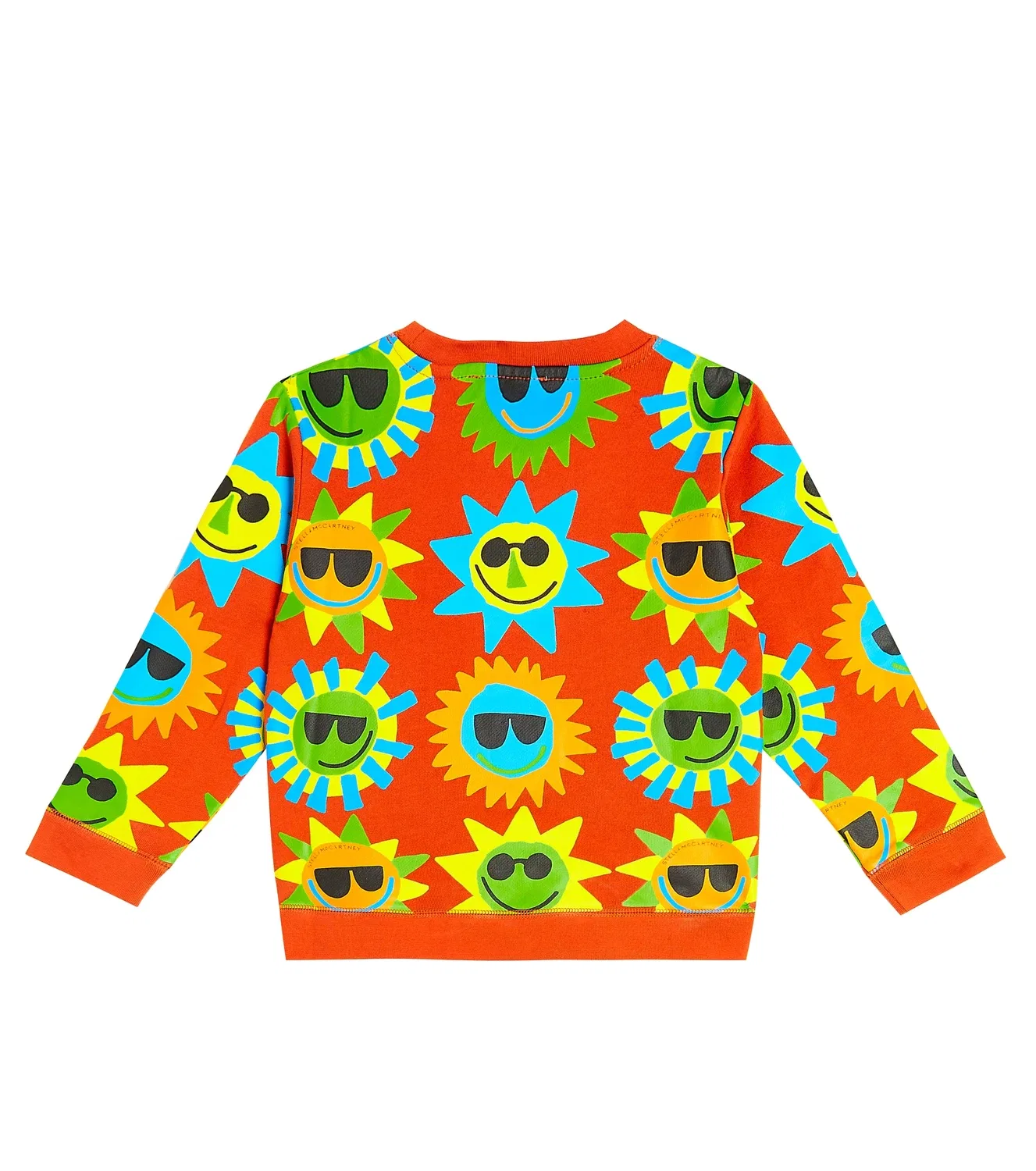 Свитшот хлопковый Stella Mccartney Kids, оранжевый — фото 4